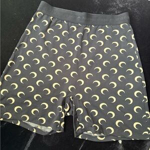 Moon Print Stretch Boxer Shorts - Black & Pale Yellow
